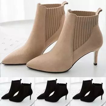 Женские сетчатые ботильоны без каблука, повседневные короткие ботильоны на остром каблуке