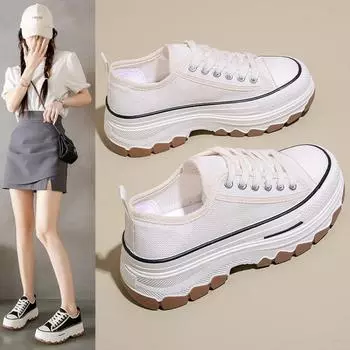 Женские сетчатые дышащие кроссовки на платформе для отдыха на природе Повседневная обувь 2024 Женские кроссовки на плоской подошве со шнуровкой Zapatillas Mujer 37 бежевый