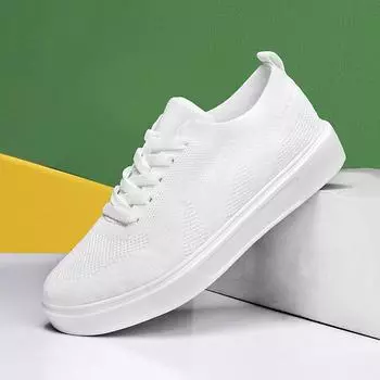 Женские сетчатые дышащие повседневные белые кроссовки - модные универсальные весенние балетки 38 белый