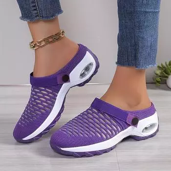 Женские сетчатые кроссовки для ходьбы - дышащие, мягкие, толстые, повседневные, легкие, полупрозрачные, модные кроссовки 35 фиолетовый