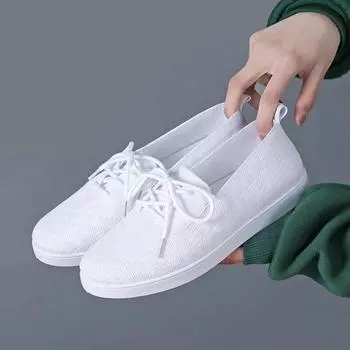 Женские сетчатые кроссовки на шнуровке, повседневная модная однотонная обувь с круглым носком, легкие прогулочные лоферы Zapatilla Deportiva Mujer 36