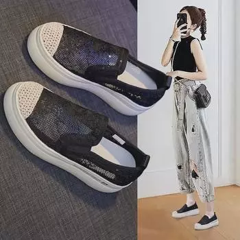 Женские сетчатые мокасины на толстой подошве 2024 года, лето и осень 39