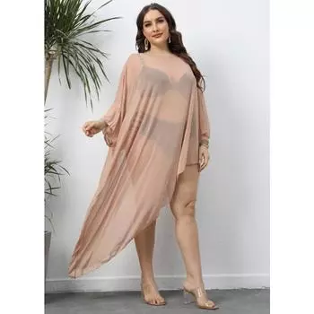 Женские сетчатые сексуальные перспективные толстовки с капюшоном, пляжные платья 1XL чёрный