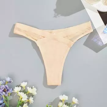 Женские сетчатые стринги с низкой талией - сексуальное прозрачное хлопковое нижнее белье XL (Recommended for 140-160 jin) телесный