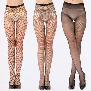 Женские сексуальные ажурные полые колготки в стиле панк, эластичные колготки, один размер, повседневные для женщин Blackb