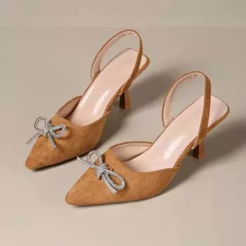 Женские Сексуальные Блестящие Туфли на Высоком Каблуке Летние Новые Роскошные Сандалии для Вечеринки, Выпускного с Стразами и Бантом-бабочкой Zapatos De Mujer Туфли-лодочки 35