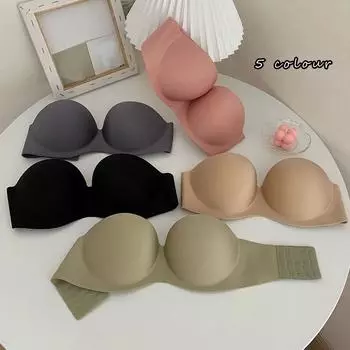Женские сексуальные бюстгальтеры без бретелек, бесшовный бюстгальтер без бретелек с чашкой 1/2, нижнее белье с эффектом пуш-ап, беспроводное нижнее белье, невидимое нижнее белье S розовый