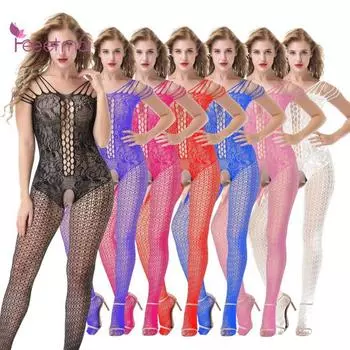 Женские сексуальные чулки для тела, колготки, сексуальная забавная одежда, однотонная однотонная одежда для сна с открытой промежностью