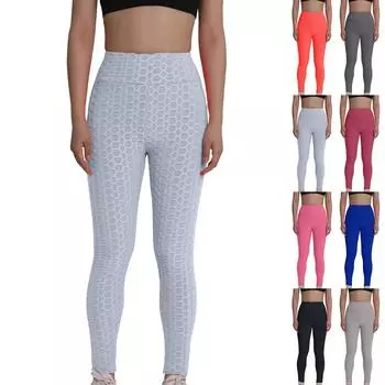 Женские сексуальные длинные брюки, йога, фитнес, персиковые бедра, спортивные леггинсы с карманами L чёрный