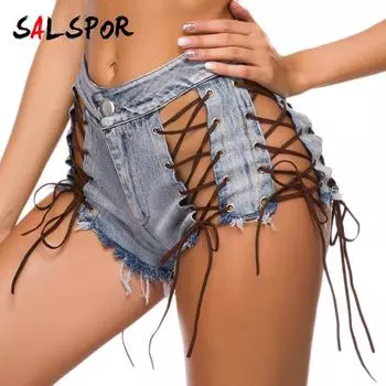 Женские сексуальные джинсовые шорты с высокой талией и вырезом, шорты, джинсы для ночного клуба