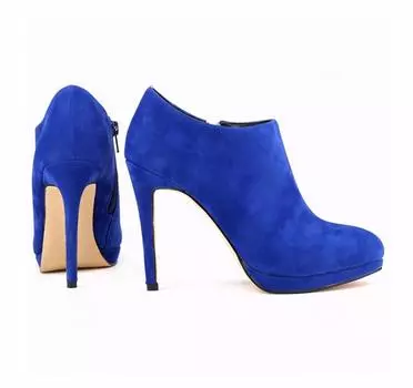 Женские сексуальные короткие сапоги на высоком каблуке из искусственного бархата на платформе, женские осенне-зимние повседневные ботильоны 5 чёрный