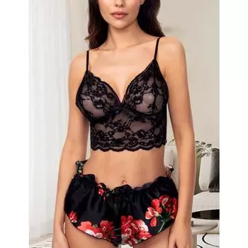 Женские сексуальные кружевные пижамные комплекты, прозрачное нижнее белье S белый