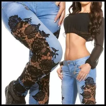 Женские сексуальные кружевные полые кружевные джинсы большого размера, женские брюки XS белый