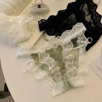 Женские сексуальные кружевные прозрачные трусики с высоким разрезом Sweet Pure Desire с низкой посадкой One Size