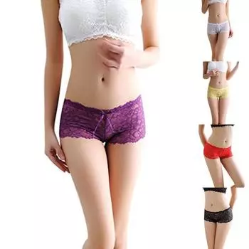 Женские сексуальные кружевные прозрачные трусы, стринги с бантом, нижнее белье, одежда для сна