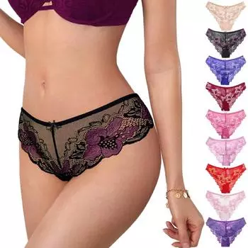 Женские сексуальные кружевные трусики дышащее сетчатое нижнее белье S