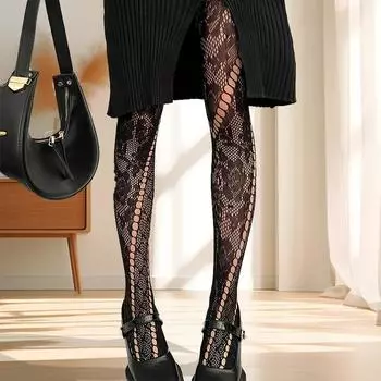 Женские сексуальные летние леггинсы, сетчатые чулки, ажурные колготки, ажурные колготки, розовые жаккардовые готические