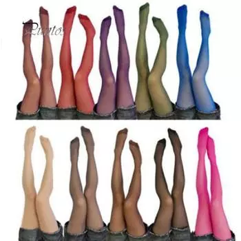 Женские сексуальные модные прозрачные бархатные колготки ярких цветов, длинные колготки фиолетовый