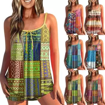 Женские сексуальные облегающие шорты-боксеры с принтом на бретельках, бикини больших размеров, купальник (Два куска) XXL розовый