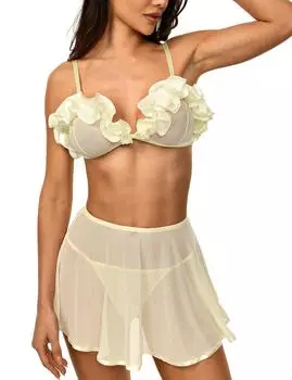 Женские сексуальные однотонные комплекты нижнего белья S бежевый