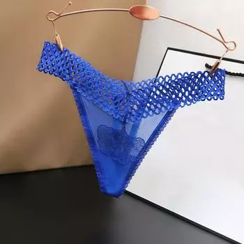 Женские сексуальные перспективные полые трусики с текстурой листьев гинкго, женские стринги с низкой талией, однотонные стринги One Size чёрный