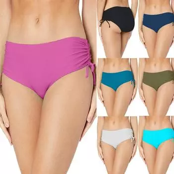 Женские сексуальные плавки бикини с высокой талией и боковой шнуровкой, нижнее белье, брюки для плавания L