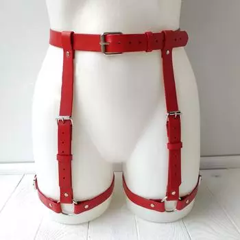 Женские сексуальные подтяжки для бедер из искусственной кожи, подтяжки для ног в стиле панк, готические аксессуары для одежды, аксессуары для повседневной носки one size красный