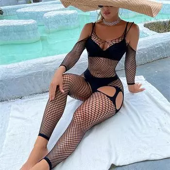 Женские сексуальные сетчатые боди с вырезами, боди в сеточку для женщин, эротическое белье с открытым промежностью, боди с открытым промежностью, комплект женского нижнего белья XXS