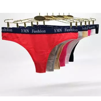 Женские сексуальные стринги, кружевные хлопковые трусики с низкой посадкой, мягкое женское нижнее белье с Т-образной спинкой, 6 шт./лот M