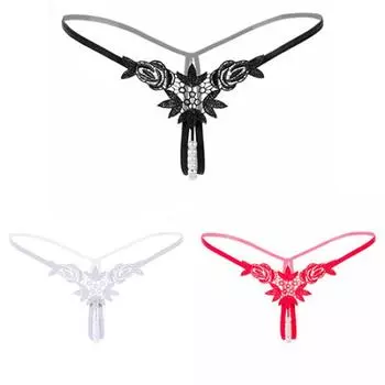 Женские сексуальные стринги с ремешком, стринги, V-образные трусики, кружевное нижнее белье с цветочным принтом, трусы