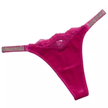 Женские сексуальные стринги женские трусики с низкой талией стразы нижнее белье бархатные трусики с Т-образной спинкой XL