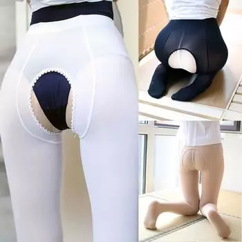 Женские сексуальные тонкие колготки с открытой промежностью, клубная одежда, плотные ультратонкие шелковистые чулочно-носочные изделия