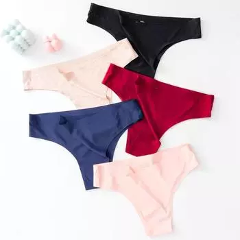 Женские сексуальные трусики из 3 предметов, бесшовное женское нижнее белье, невидимое нижнее белье, трусики-стринги с низкой посадкой, трусики-бикини M
