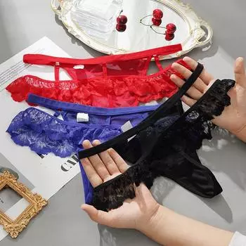 Женские сексуальные трусики кружевное нижнее белье женское бесшовное нижнее белье с низкой посадкой прозрачные с вырезами стринги трусики S