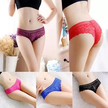 Женские сексуальные трусики-стринги с цветочным кружевом, нижнее белье с низкой талией, трусы в подарок