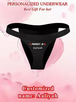 Женские сексуальные трусики-стринги с индивидуальным текстовым принтом и рисунком, удобные трусики-стринги с низкой талией S чёрный