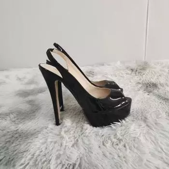Женские сексуальные туфли-лодочки на шпильках 14 см на платформе с очень высоким каблуком, босоножки с открытым носком, гладиаторские туфли для вечеринки и платья, свадебные туфли 40