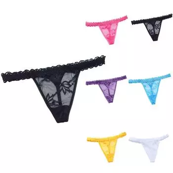 Женские сексуальные тюлевые кружевные трусики с низкой талией, нижнее белье One size