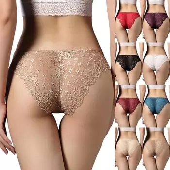 Женские сексуальные тюлевые кружевные трусики с низкой талией, нижнее белье L