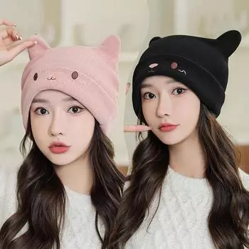 Женские шапки Защита головы после родов Теплые шерстяные шапки для беременных женщин Осенние и зимние носки Тонкие вязаные шапки для беременных бежевый