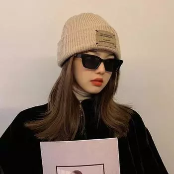 Женские шапки Зимние модные и теплые шапки Мягкие и повседневные вязаные шапки бежевый