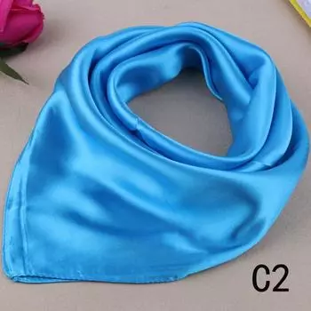 Женские шарфы-банданы из мягкого атласного шелка, модные квадратные шарфы, шейные платки, повязки на голову, сплошные уникальные темно-розовый