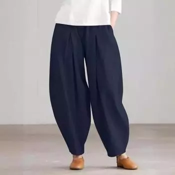 Женские шаровары со средней посадкой, эластичный пояс, свободный крой, широкие брюки с карманами, свободные брюки в спортивном стиле XL абрикосовый