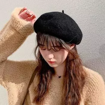 Женские шерстяные береты осень-зима, новые, в стиле французского художника, повседневные, теплые, дышащие, тыквенные шапки верблюд