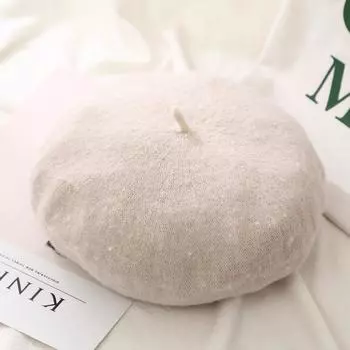 Женские шерстяные береты во французском стиле художника, теплая зимняя шапка-бини, однотонный берет в стиле ретро, элегантные женские универсальные осенние шапки бежевый