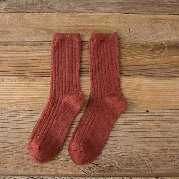 Женские шерстяные кашемировые теплые толстые однотонные мягкие повседневные спортивные зимние носки 1 pair чёрный