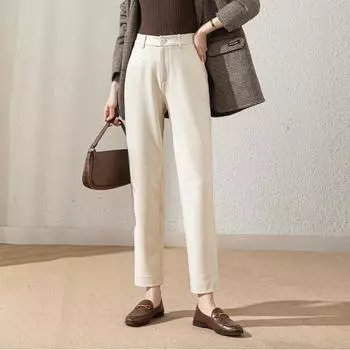 Женские шерстяные узкие брюки-шаровары Off-White с высокой талией - Осень/Зима 2024 XL