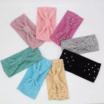 Женские шерстяные вязаные зимние теплые уши для мам, аксессуары для волос для девочек, повязки на голову