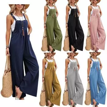 Женские широкие брюки, комбинезон, женские свободные повседневные комбинезоны, комбинезон, комбинезон S чёрный