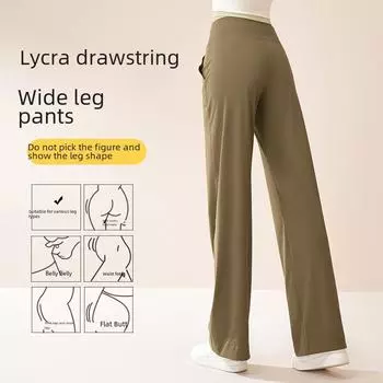 Женские широкие спортивные брюки Juyitang с высокой талией и завязками на шнурке M